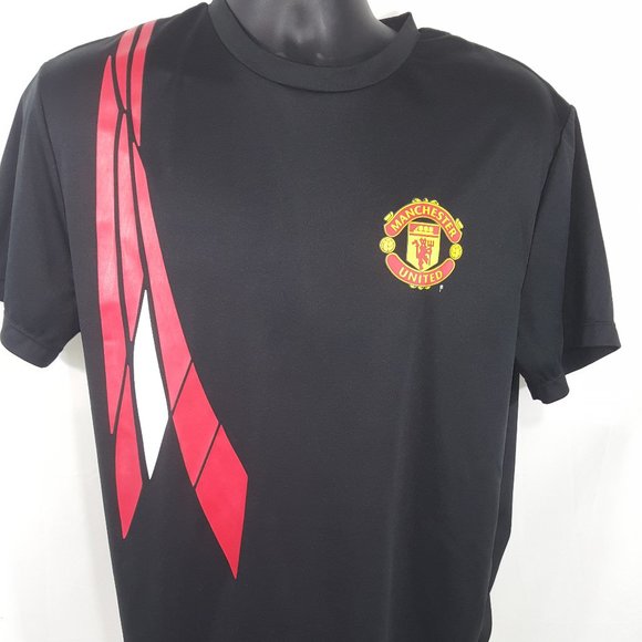 Men's Black Manchester United Raglan Travel T-Shirt - Picture 1 of 5